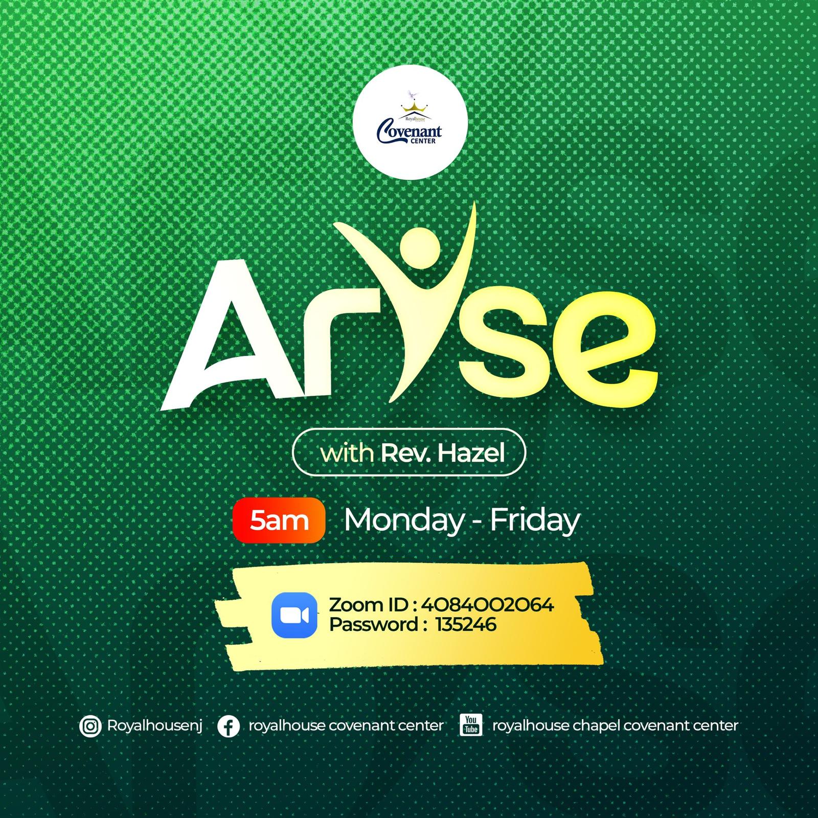 Arise with Rev. Hazel — Mon–Fri @ 5:00 am